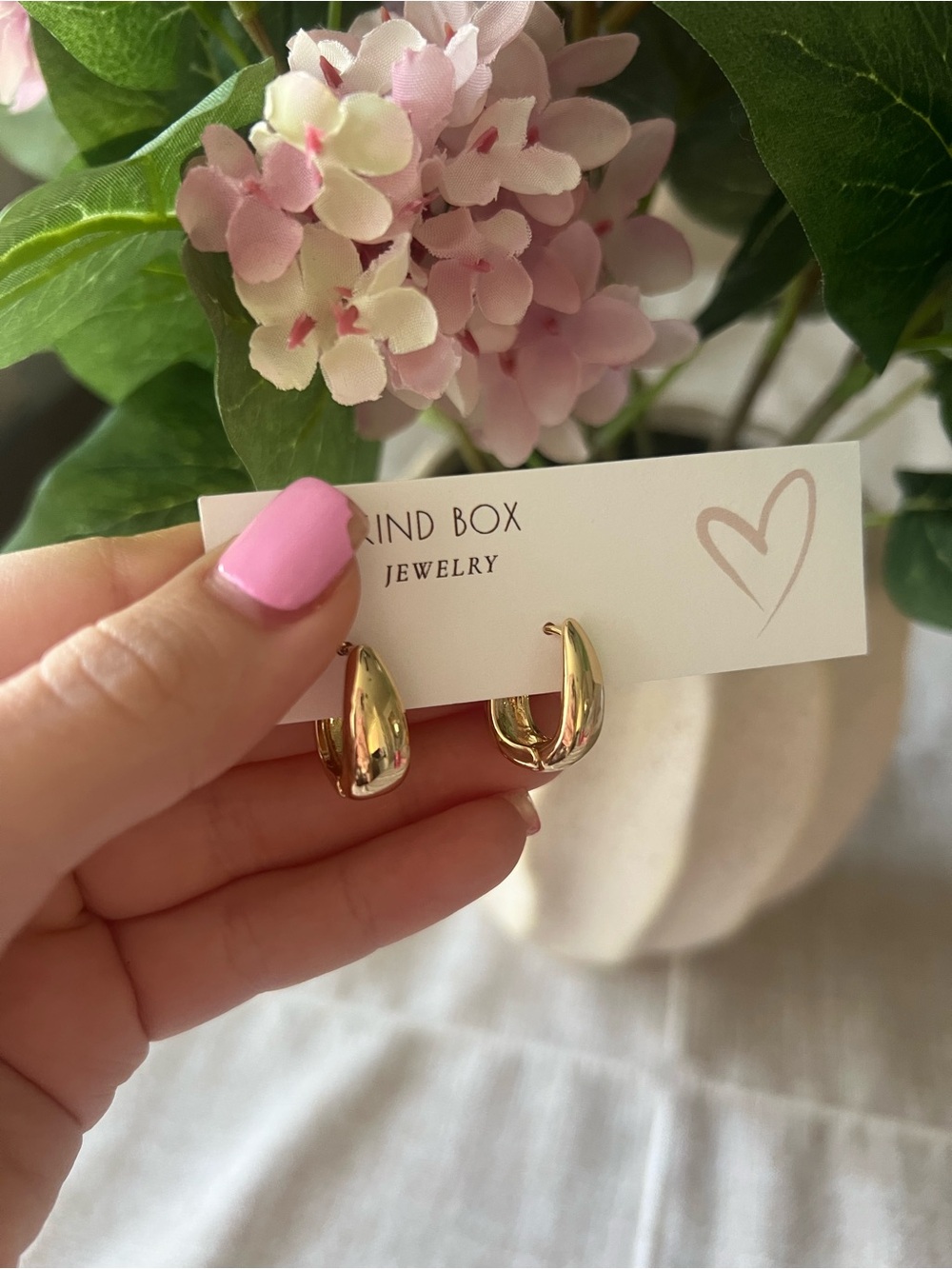 Gold Hoop Huggie Earrings - Polished Gold